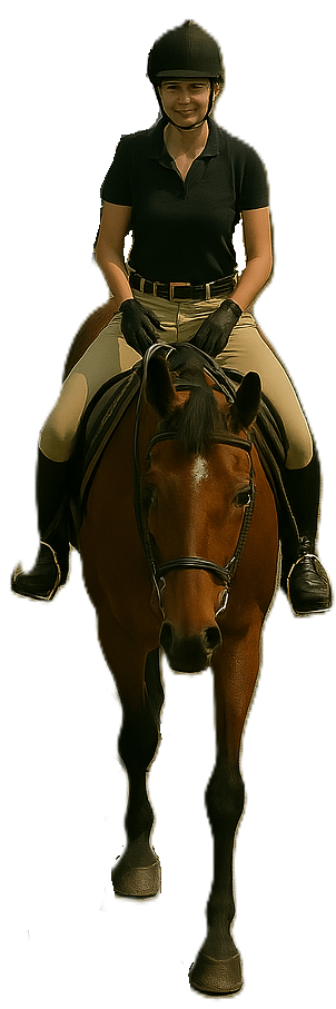 Someone riding a horse