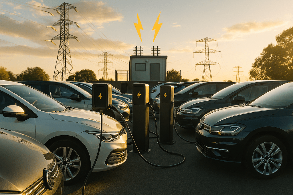 EVs using bidirectional charging (V2G) to support the grid when needed